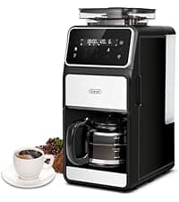 Gevi 10-Cup Coffee Maker with Built-in Burr Grinder, Programmable Timer, 1.5L Water Tank, Reusable Filter & Warming Plate – Drip Coffee Machine for Fresh Ground Coffee