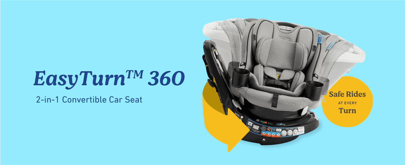 Graco EasyTurn 360 2-in-1 Convertible Car Seat, 360 Degree Rotating Infant to Toddler Rotating Car Seat, 2 Modes Forward and Rear Facing, Slim Design, Solae