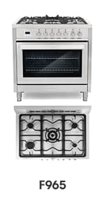 COSMO F965 36 in. Stellar Collection 3.8 cu. ft. Dual Fuel Range, 5 Sealed Burners, 8 Function Convection Oven in Stainless Steel