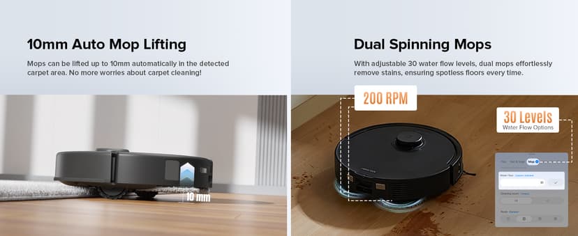 roborock Qrevo Edge S5A Robot Vacuum and Mop, 17,000Pa, Zero-Tangling, DuoDivide Main Brush, FlexiArm Side Brush, Hot Water Mop Washing & Self-Cleaning, Warm Air Drying, Self-Emptying, Black