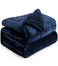 Cottonblue Weighted Blanket 15lbs, Sherpa Faux Fur Reversible Luxury Snugly Long Fur Warm Heavy Blanket 60x80 inches, Warm Plush Sherpa Weighted Blanket Queen Size for Couch Sofa Bed, Teal Green