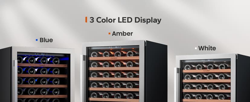 24 Inch Wine Fridge, 54 Bottle Wine Cooler Refrigerator, 40-65°F Wine Refrigerator Glass Door, 3 LED Wine Fridge, Built-in or Freestanding Wine Fridge for Home/Bar/Kitchen (5.65 cu.ft)