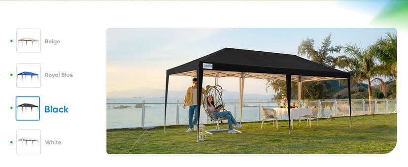 Quictent 10x20 Pop up Canopy Tent, Easy Setup and Wheeled Bag for Commercial, Outdoor, Camping, Parties, Markets and Instant Shelter