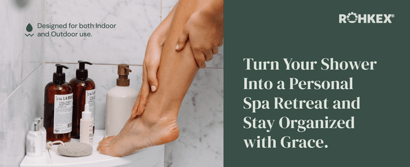 Waterproof Corner Shower Stool - Brown Waterproof Shower Bench for Shaving Legs & to Sit On - Easily Assembled Corner Bench & Shelf - Restroom Organizer - Bathroom Stool