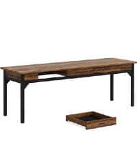 Tribesigns 78.7 Inches Long Computer Desk, Wooden Extra Long Desk, 2 Person Large Writing Table for Home Office, Brown