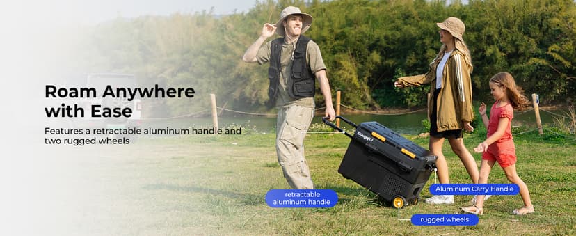 BougeRV 12 Volt Car Refrigerator, CRD2 52 Quart Portable Fridge Freezer with APP Control, -4℉ to 68℉ Dual Zone Compressor Electric Cooler 12/24V DC, 110~240V AC for Overlanding, Camping, RV, Truck