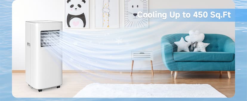8500 BTU Portable Air Conditioners, 3-In-1 Cooling AC Unit with Fan & Dehumidifier, Air Conditioner Remote Control & Sleep Mode, Cools up to 450 sq.ft, Installation Kit for Rooms/Studios/Offices