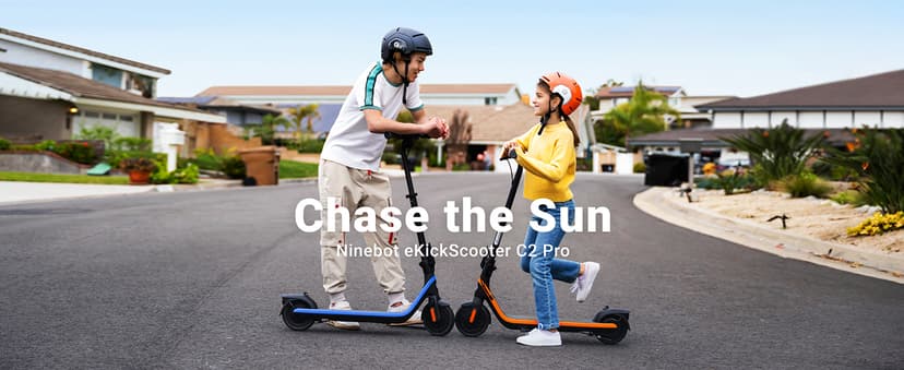Segway Ninebot eKickScooter - Electric Scooter for Kids 6-14, w/t Adjustable Handlebar Height (Only C2 Pro) for Riders up to 132 lbs, Includes New Cruise Mode, UL-2272 Certified