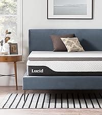 LUCID 4 Inch Gel Memory Foam Mattress Topper-Ventilated Design-Ultra Plush-Queen