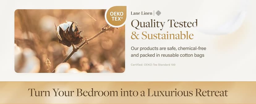 LANE LINEN 100% Egyptian Cotton 1000 TC King Bed Sheets, Eco Friendly No Pill Naturally Cooling Sheet King Size, Soft & Comfy Sateen Weave Silky Smooth Finish, Available in Variety of Colors -Ivory