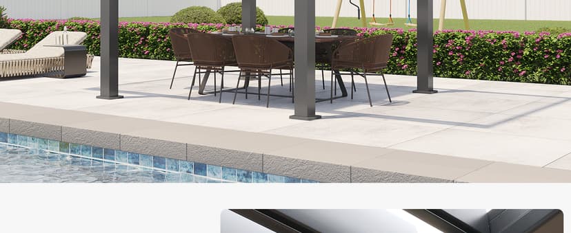 MELLCOM Louvered Pergola 10x18, Modern Aluminum Pergola with Adjustable Roof, Outdoor Shade Structure with Integrated Drainage System, Hardtop Gazebo Carport for Patio