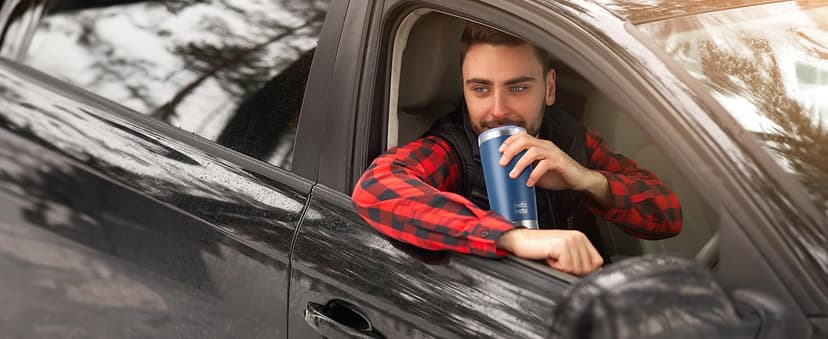 WETOWETO 20oz Tumbler, Stainless Steel Vacuum Insulated Coffee Travel Mug, Double Wall Powder Coated Insulated Coffee Mug Travel Mug with Lid Thermal Cup for Outdoor (Navy Blue, 1 Pack)