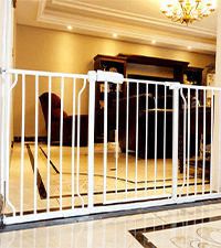 ALLAIBB Extra Wide Pressure Mounted Baby Gate Walk Through Child Kids Safety Toddler Tension White Long Large Pet Dog Gates with Extension for doorways Kitchen (57.48-62.20"/146-158cm, Black)