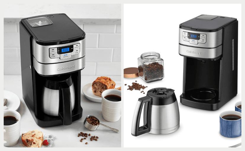 Cuisinart 10 Cup Coffee Maker with Grinder, Automatic Grind & Brew, Black/Silver, DGB-450NAS