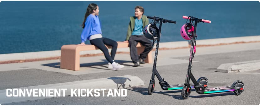 FanttikRide T9 Apex Electric Scooter for Kids 4.3-5.6 ft, 200 W Motor, LED Colorful Lights with Bluetooth Music Speaker, 7/10/12 MPH Digital Display, Adjustable Height, Foldable, Up to 40 mins