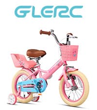 Glerc Maggie Girls Bike, 12-20 Inch Kids Bike for 2-13 Years Old Children, Princess Style Kids Bicycle with Doll-Seat & Basket & Training Wheels, Multiple Colors