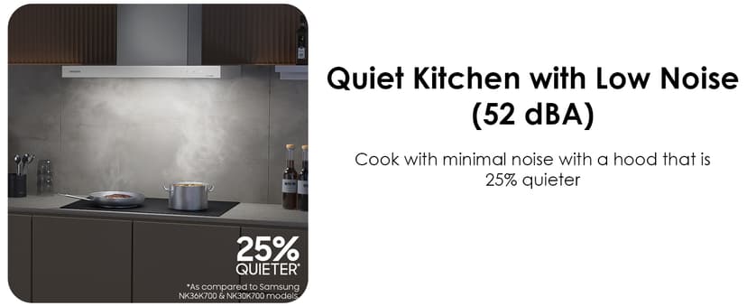 Samsung 36" Bespoke Smart Wall Mount Hood in Clean White, NK36CB600W12AA