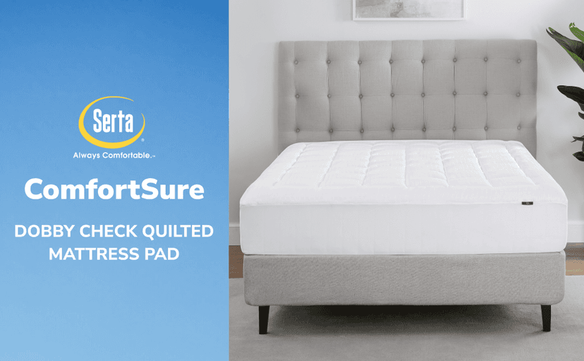 Serta ComfortSure King Mattress Cover, Fitted Pillow Top Mattress Pad, Super Soft and Breathable Quilted Cotton Protector with 18" Elastic Deep Pockets for Secure Fit, White