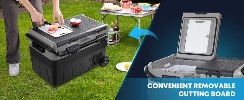 Kohree 12V Car Refrigerator, 53 Quart (50L) Portable Refrigerator, Dual Zone -4℉-68℉ Car Fridge Portable Freezer 12/24V DC and 100-240V AC for RV, Camping,Travel