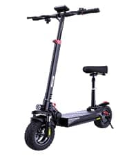 iScooter Electric Scooter with Seat, 37/21 Miles Long Range & 28/19/15.6 MPH Top Speed, 14"/12"/10" Pneumatic Tire, Height Adjustable Seat & Handlebar, Dual Suspensions Commuting Scooter with Basket