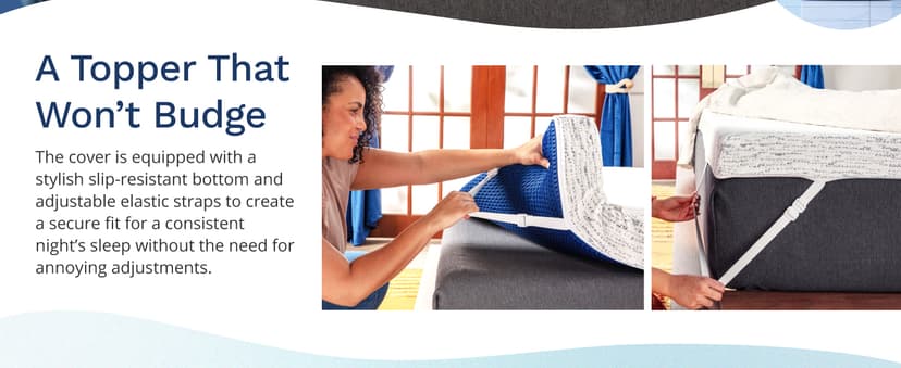 ViscoSoft 3 Inch Memory Foam Mattress Topper Queen - Select High Density Ventilated Mattress Pad - Premium Removable Rayon Cover