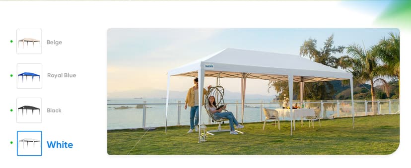 Quictent 10x20 Pop up Canopy Tent, Easy Setup and Wheeled Bag for Commercial, Outdoor, Camping, Parties, Markets and Instant Shelter