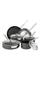 Viking Contemporary 3-Ply Stainless Steel 10 Piece Stainless Steel Kitchen Cookware, Silver