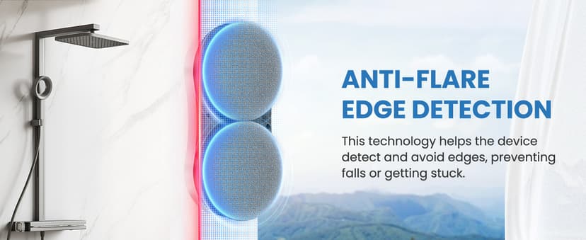 Portable Window Cleaning Robot, Ultrasonic Dual Spray,3000Pa Suction Power, Window Cleanner with Intelligent Edge Detection, Infrared Remote Control