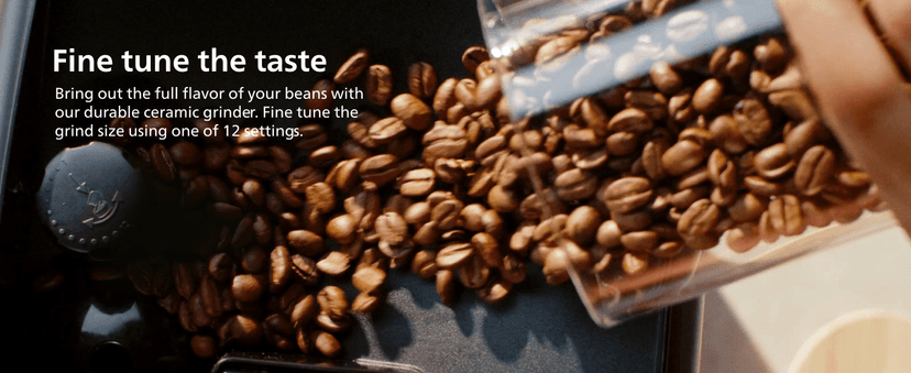 PHILIPS 1200 Series Fully Automatic Espresso Machine, Classic Milk Frother, 2 Coffee Varieties, Intuitive Touch Display, 100% Ceramic Grinder, AquaClean Filter, Aroma Seal, Black (EP1220/04)