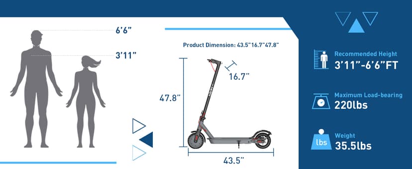 Hiboy S2 Series Electric Scooter, 8.5"-12" Tires, Up to 17-38 Miles Range, 350W/500W Powerful Motor & 19/23 MPH Portable Folding Commuting Electric Scooter for Adults with Double Braking System