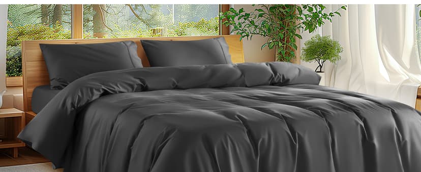SONORO KATE 100% Egyptian Cotton Sheets Set - 1000 High Thread Count, Luxury 5-Star Hotel Sateen Bed Sheets, Soft, Breathable Long Staple Sheets, Fit up to 16" - 4 PC (Black,Queen)