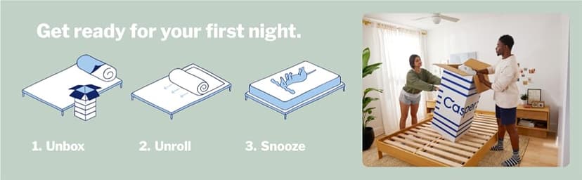 Casper Sleep Original Foam Hybrid, Twin Mattress - Medium Firm Memory Foam with Zoned SupportTM - 100-Night Trial - CertiPUR-US Mattress, Light Gray