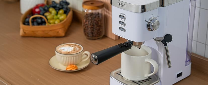 Gevi Espresso Machine 20 Bar High Pressure,Compact Espresso Maker with Milk Frother Steam Wand,Cappuccino,Latte Maker with Adjustable Shot Volume for Home,Gift for Mom and Dad