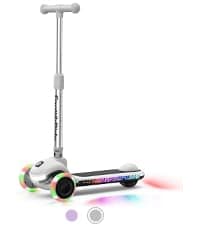 FanttikRide T9 Apex Electric Scooter for Kids 4.3-5.6 ft, 200 W Motor, LED Colorful Lights with Bluetooth Music Speaker, 7/10/12 MPH Digital Display, Adjustable Height, Foldable, Up to 40 mins