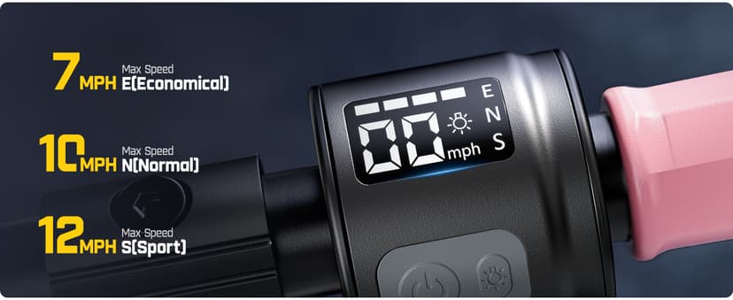 FanttikRide T9 Electric Scooter for Kids 4.3-5.6 ft, 7/10/12 MPH, LED Battery Level, Height Adjustable and Foldable, Electric Scooter for Kids, 200W Motor, Up to 40 mins