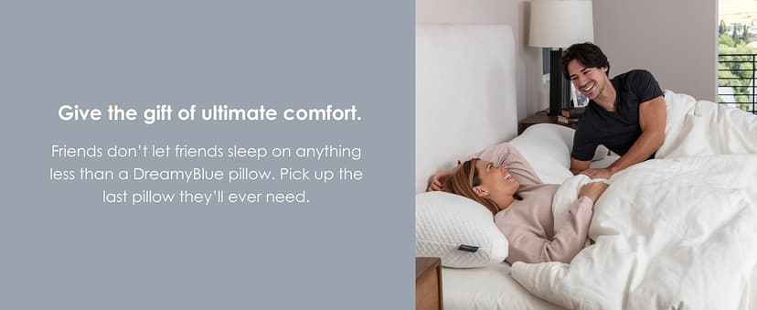 DreamyBlue Signature Pillow w/Adjustable Loft • Shredded Memory Foam Fill • Neutral Alignment for Side, Back, and Stomach Sleepers • Washable Bamboo Rayon Cover • CertiPUR-US Certified Foam (Queen)