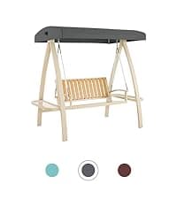 MCombo 2-3 Person Outdoor Patio Swing Chair, Convertible Canopy Hanging Swing Glider Lounge Chair, Removable Cushions, 4003 (Dark Gray)