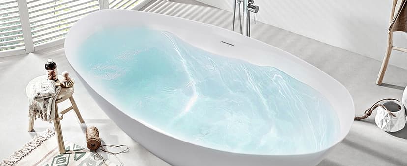 Vanity Art 71" X 33" Freestanding Bathtub | Home Improvement Bathtubs with Contemporary Design for Soaking and Bathing, Overflow and Pop-up Drain with UPC Certified, Acrylic, VA6807-PC