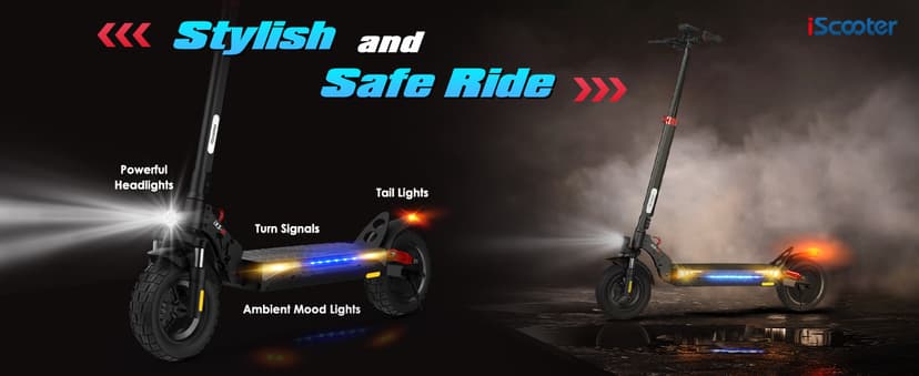 iScooter Electric Scooter, 10" Tires, 800W Motor E-Scooter Up to 25/28 Miles Range, Top Speed 24/28 MPH, Adjustable Handlebar Height, Folding Commuting Electric Scooter for Adults-(Optional Seat)