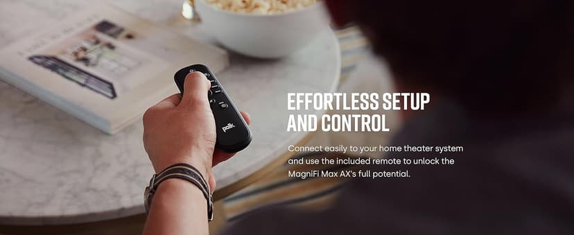 Polk Audio MagniFi Max AX 5.1.2 Channel Sound Bar with 10" Wireless Subwoofer, Dolby Atmos and DTS:X Certified, Polk's Patented VoiceAdjust & SDA Technologies, Easy Setup, Black