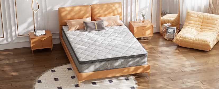 Queen Mattress,10 Inch Gel Memory Foam and Innerspring Hybrid Mattress in a Box with Individual Pocket Spring for Motion Isolation & Silent Sleep,CertiPUR-US,100 Nights Trial