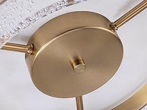 Jaycomey Modern LED Ceiling Light Fixture, 11.65" Flush Mount Kitchen Lighting Gold with Clear Seeded Acrylic Lampshade,Round Ceiling Lamp Lights for Hallway Dining Room