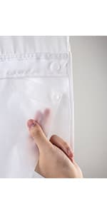 River Dream White Fabric Shower Curtain Set, Cotton Blend, Waffle Weave, with Snap in Replacement Liner,71 x 74 inches