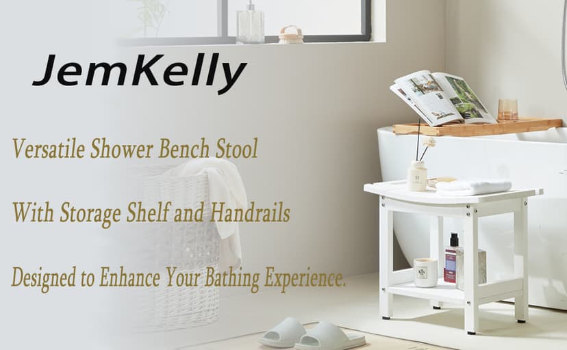 Heavy Duty Shower Stools, Shower Benches for Inside Shower to sit on,Poly Lumber Plastic Shower Bench Waterproof, Sturdy Wide Shower Stools for 500 LB (Brown)…