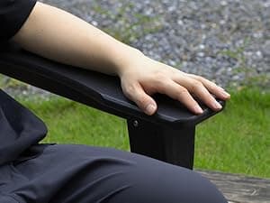 nalone Folding Adirondack Chairs Set of 2 with Cushions and Cup Holder, HDPE Plastic Oversized Patio Chair Weather Resistant, Used in Outdoor, Fire Pit, Deck, Garden, Campfire Chairs (Black)