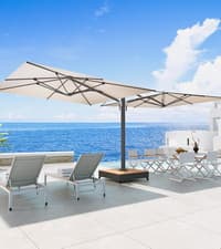 Grand patio 11FT Cantilever Umbrella with Base Outdoor Large Round Aluminum Offset Umbrella for Patio Garden Backyard (Champagne, 11 FT)