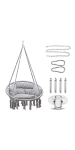 GOUTIME Hammock Chair Stand Only, Hanging Swing Egg Chair Stands Frame Holder, Heavy Duty Steel C Stand for Indoor Outdoor, Max Load 350 LBS