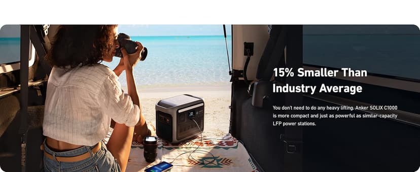 Anker SOLIX C1000 Portable Power Station, 1800W (Peak 2400W) Solar Generator, Full Charge in 58 Min, 1056wh LiFePO4 Battery for Home Backup, Power Outages, and Outdoor Camping (Optional Solar Panel)