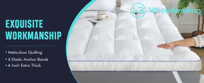 WhatsBedding 4 Inch Memory Foam Mattress Topper King Size, with 3D Bubble Mattress Pad Cover, Soft Quilted 100% Cotton Layer for Back Pain, White(78"x80")