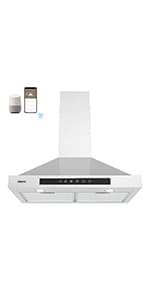 CIARRA Range Hood 30 inch 760m3/h Ductless Stove Hood Vent for Kitchen in Stainless Steel, Ducted and Ductless Convertible